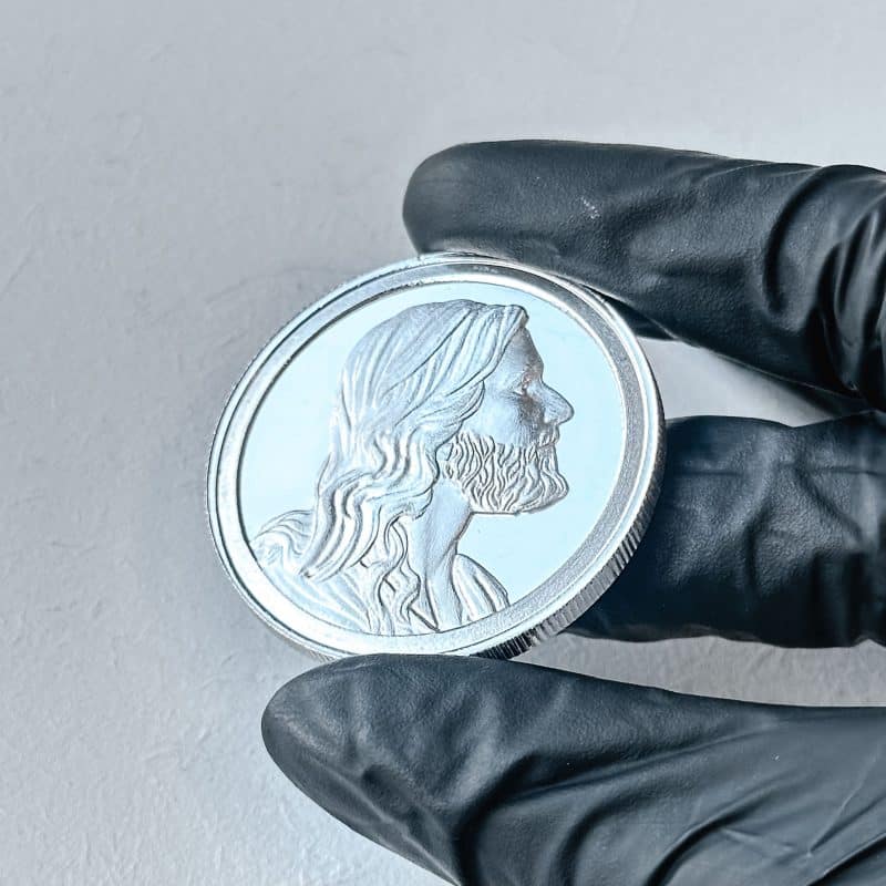 Moeda Face de Cristo / Verso Ave Maria Latim – 1 Oz / 31,1g Prata 999