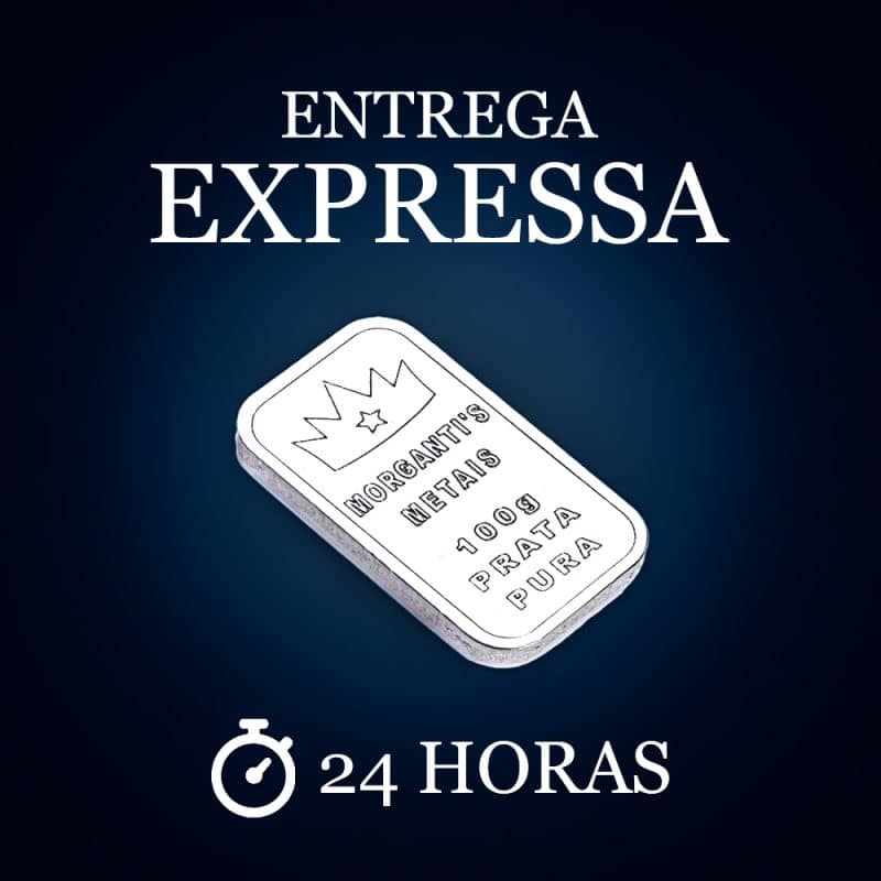 🚚⚡ Barra de 100g de Prata 999 - Entrega em 24h - Apenas São Paulo capital