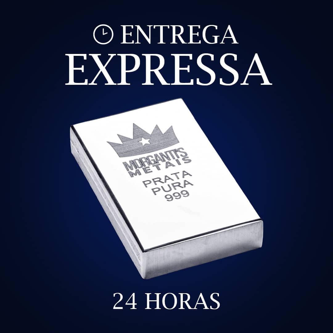 🚚⚡ Barra de 1000g (1Kg) - Prata 999 - Entrega em 24h - Apenas São Paulo capital