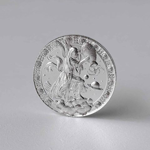 Medalha Signo Aquário  – 1/2 oz – 15.55g PRATA 999