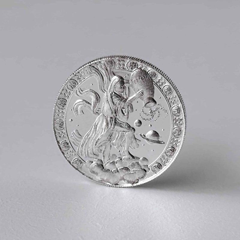 Medalha Signo Aquário  – 1/2 Oz – 15.55g PRATA 999