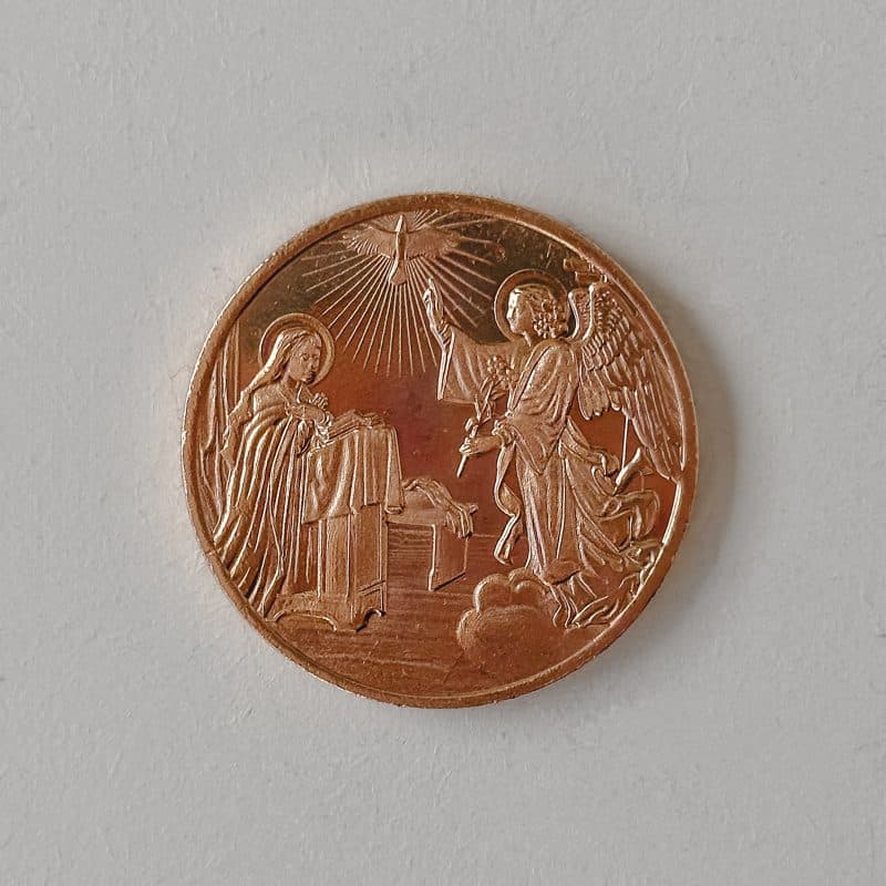 Medalha Anunciação do Anjo a Maria – 30g Cobre 999
