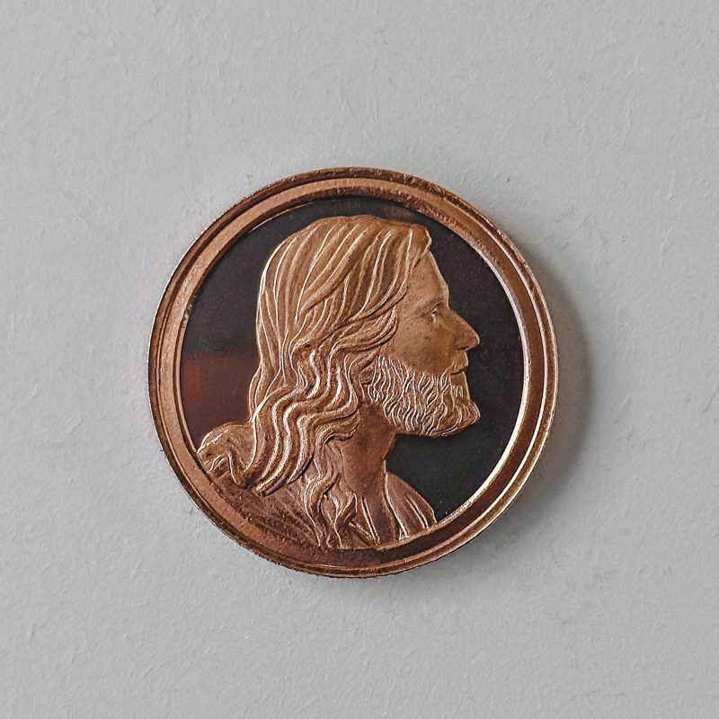 Medalha Face de Cristo - Ave Maria Latim – 30g Cobre 999