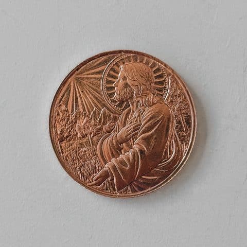 Medalha Jesus - Sermão da Montanha – 30g COBRE 999