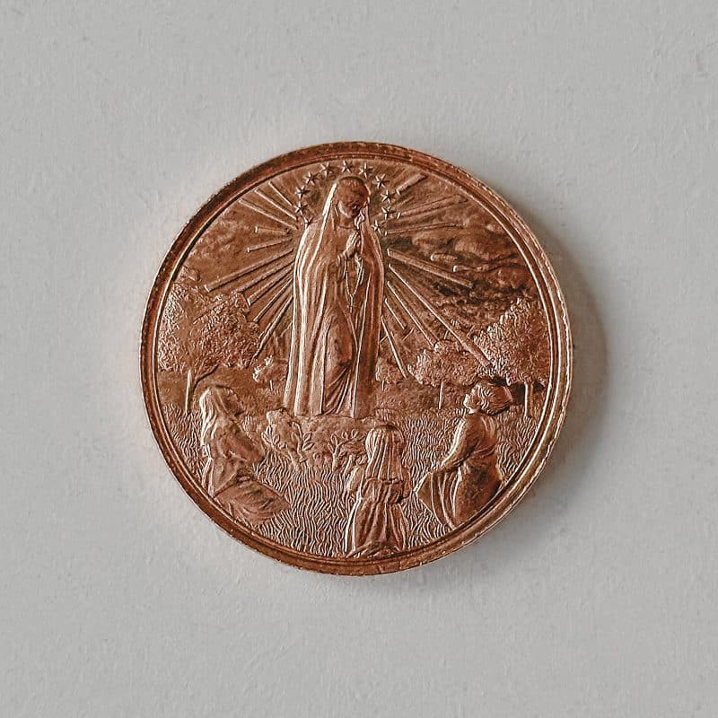 Medalha Aparição de Nossa Senhora de Fátima – 30g Cobre 999