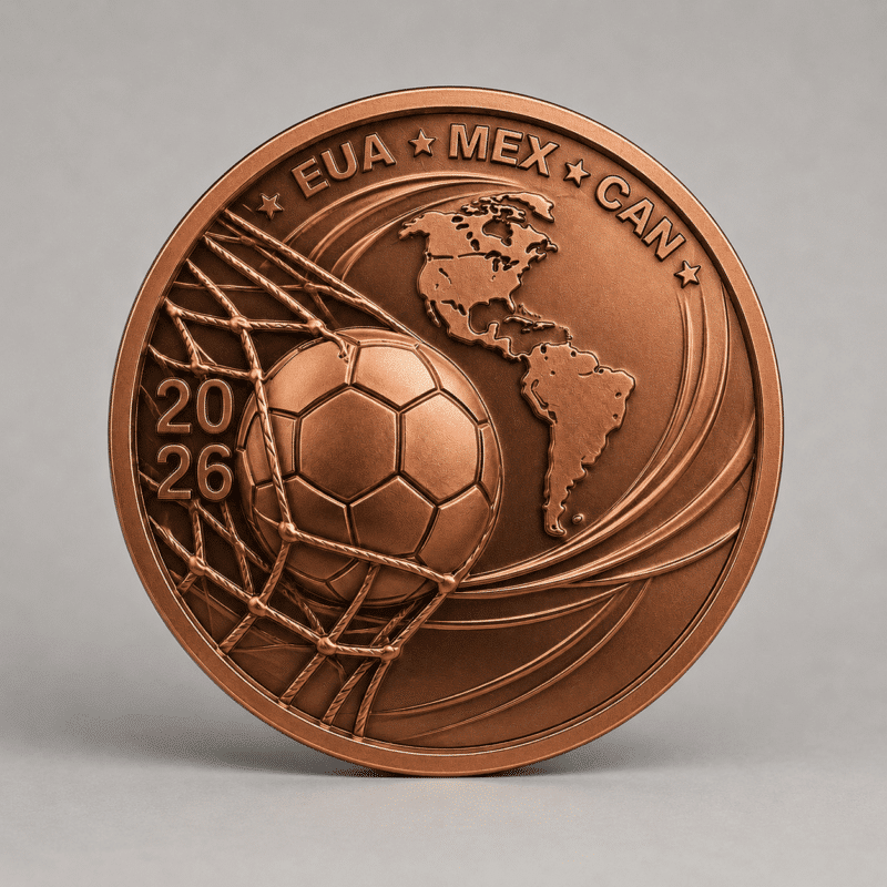 Moeda Copa do Mundo 2026 – 30g COBRE 999 [Edição Limitada]